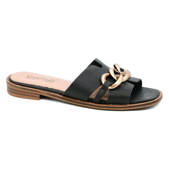 Corkys Off The Chain Black Sandals - Picture 1 of 4